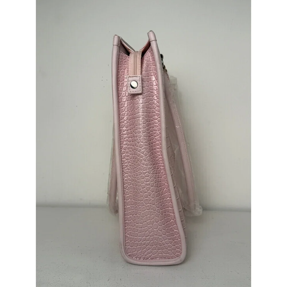 Pink‎ faux Croc Embossed Ladies Laptop Bag 15.4 TLT019US NWT book bag